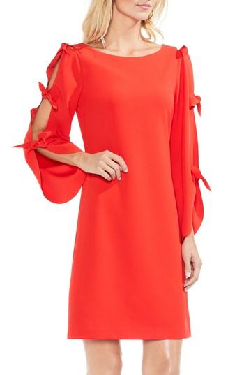 Women's Vince Camuto Tie Sleeve Shift Dress, Size - Red