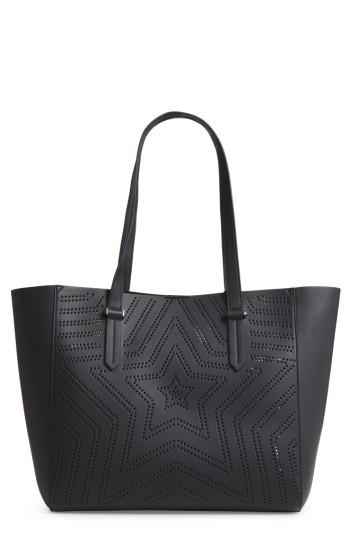 Kendall + Kylie Shelly Star Perforated Faux Leather Tote & Zip Pouch -