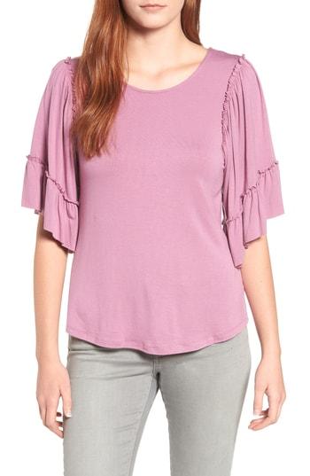 Women's Bobeau Flutter Sleeve Top - Pink
