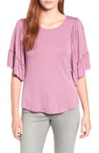 Women's Bobeau Flutter Sleeve Top - Pink