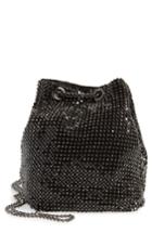 Nordstrom Crystal Mesh Crossbody Bucket Bag - Black