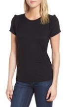 Women's Chelsea28 Ruffle Cap Sleeve Tee, Size - Black