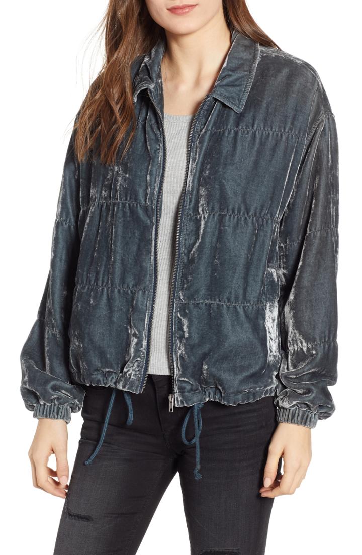 Women's Bb Dakota Chillax Velvet Jacket - Grey