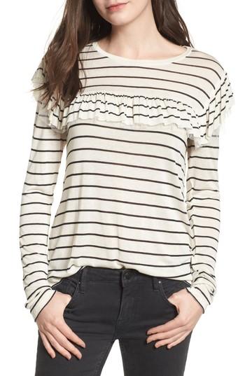 Women's Bp. Ruffle Stripe Tee - Ivory