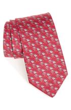 Men's Salvatore Ferragamo Elephant Print Silk Tie, Size - Pink