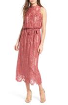 Women's Wayf 'portrait' Lace Midi Dress - Pink