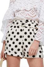 Women's Topshop Polka Dot Shorts Us (fits Like 0) - White