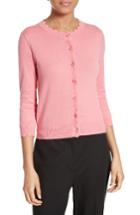 Women's Kate Spade New York Scallop Silk Blend Cardigan, Size - Pink