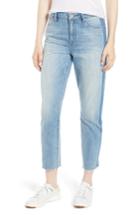 Women's Sanctuary Straight Leg Shadow Stripe Crop Jeans - Blue