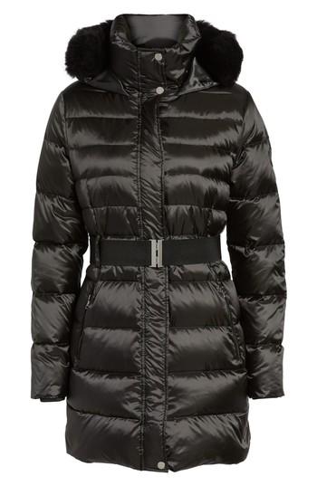 Women's Ugg Genuine Shearling Trim Belted Down Coat