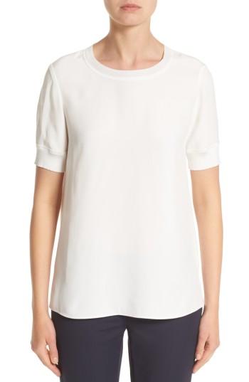 Women's Lafayette 148 New York Brona Silk Blouse - White