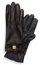 Women's Kate Spade New York 'bow Logo' Gloves - Black