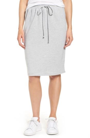 Petite Women's Caslon Fleece Sweatshirt Skirt P - Grey