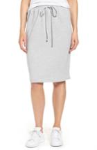 Petite Women's Caslon Fleece Sweatshirt Skirt P - Grey