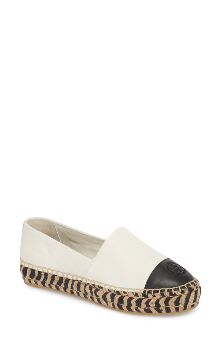 Women's Tory Burch Colorblock Platform Espadrille .5 M - White