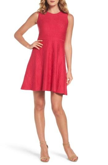 Women's Eliza J Texture Knit Fit & Flare Dress