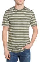 Men's Lacoste Stripe Cotton & Linen T-shirt (s) - Green