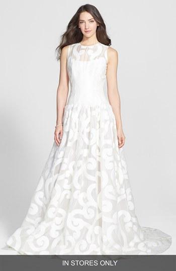 Women's Jesus Peiro 'duna' Jacquard Organza Drop Waist Dress