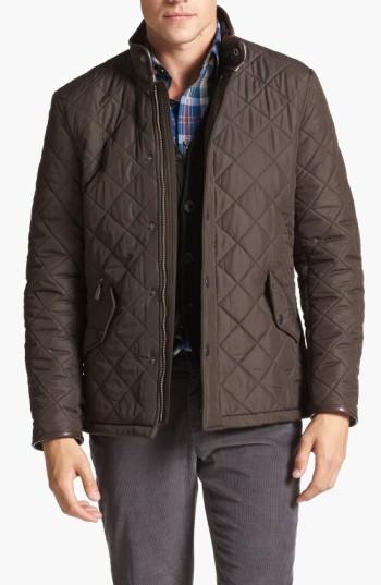 Men's Barbour 'powell' Regular Fit Quilted Jacket - Green