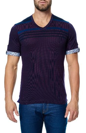Men's Maceoo V-neck Stretch T-shirt (s) - Purple