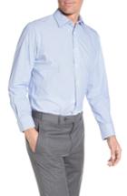 Men's Nordstrom Men's Shop Tech-smart Traditional Fit Stretch Stripe Dress Shirt .5 32/33 - Blue