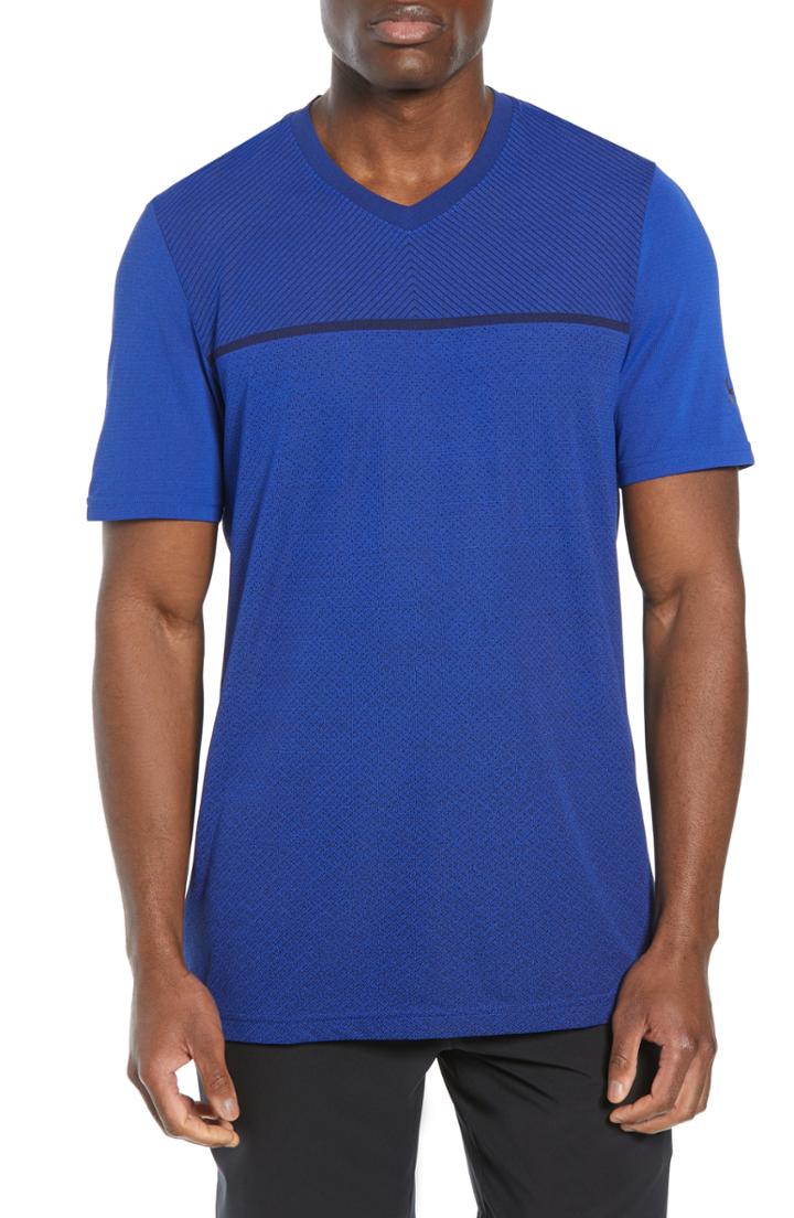 Men's Under Armour Vanish Seamless V-neck T-shirt - Blue