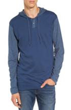 Men's Rvca Pick Up Hooded Henley Sweatshirt, Size - Blue