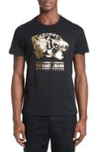 Men's Versace Foil Tiger Print T-shirt - Black