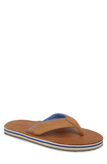 Men's Hari Mari Lakes Sandwich Stripe Flip Flop M - Brown