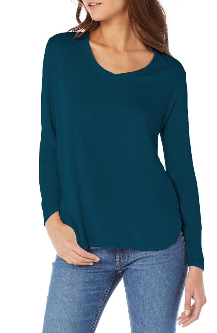 Women's Michael Stars Slub Knit Tee, Size - Blue