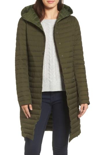 Women's Trina Turk Edith Hooded Long Coat - Green