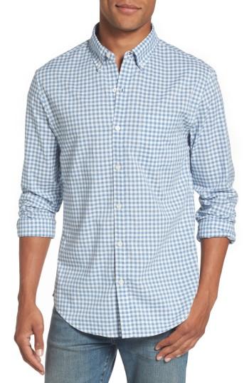 Men's Bonobos Slim Fit Summerweight Check Sport Shirt, Size - Blue