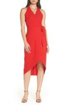 Women's Harlyn Faux Wrap Midi Cocktail Dress - Red