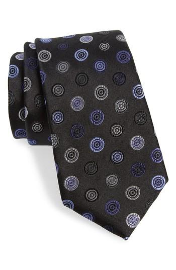 Men's Nordstrom Men's Shop Santa Lucia Medallion Silk Tie, Size - Black