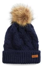 Women's Barbour Ashridge Beanie With Faux Fur Pom - Blue