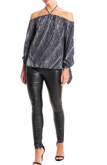 Women's Thieves Like Us Tie Sleeve Halter Top, Size - Black