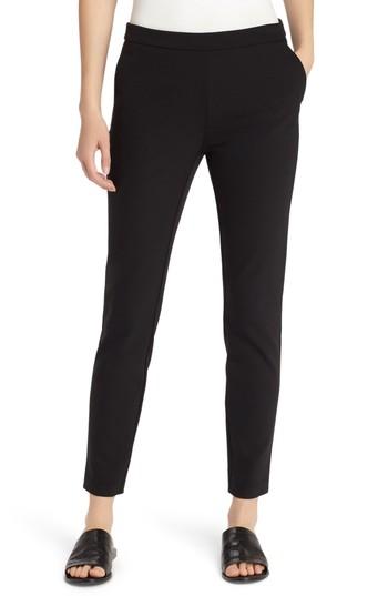 Women's Lafayette 148 New York Murray Cotton Blend Crop Pants, Size - Black