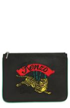 Kenzo Leaping Tiger Leather A4 Pouch -
