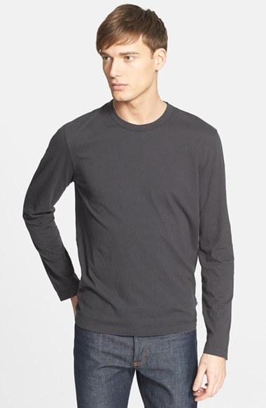 Men's James Perse Long Sleeve Crewneck T-shirt (m) - Brown