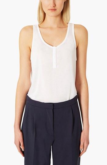 Topshop Button Tank White