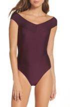 Women's Ted Baker London Off The Shoulder Wrap One-piece Swimsuit - Purple