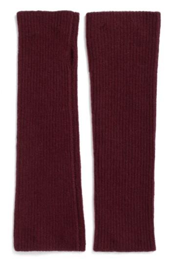 Women's Halogen Cashmere Arm Warmers, Size - Burgundy