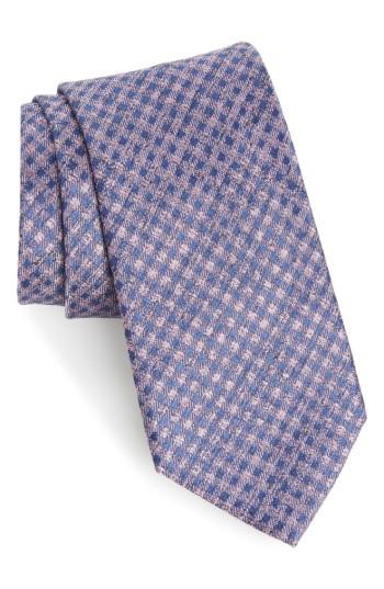 Men's Calibrate Porter Check Silk Tie, Size - Pink