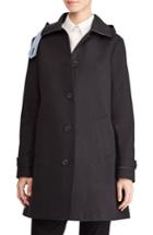 Women's Lauren Ralph Lauren Cotton Blend A-line Trench Coat - Black