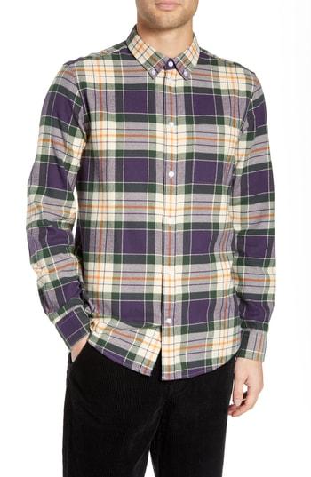 Men's Wesc Ovavi Plaid Flannel Shirt - Purple