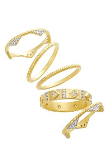 Women's Freida Rothman Visionary Fusion Set Of 5 Stack Rings