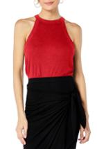 Women's Michael Stars Ribbed Tank, Size - Red