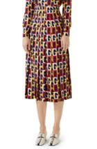 Women's Gucci G-sequence Print Silk Skirt Us / 40 It - Red