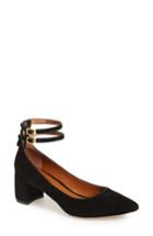 Women's Linea Paolo 'noel' Pointy Toe Ankle Strap Pump .5 M - Black