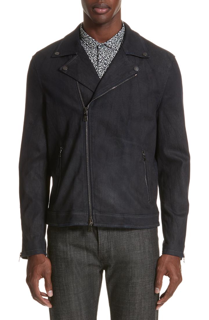 Men's John Varvatos Collection Biker Jacket Eu - Blue